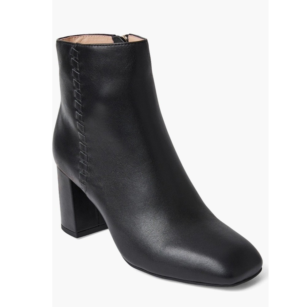 Jack Rogers Augustine Italian Leather Block Heel Bootie, Black, Size 8.5, NWT